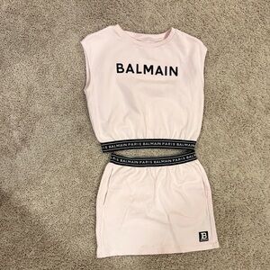 Balmain Light Pink Logo Dress